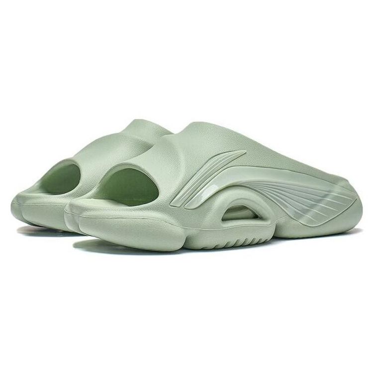 Li Ning Badfive Slide Lehké Pohodlné Tiché Protioděrové Pantofle Dámská Obuv Vodně Zelená ABTT006-3