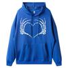 EU Size Retro Heart Skeleton Hands Hoodie