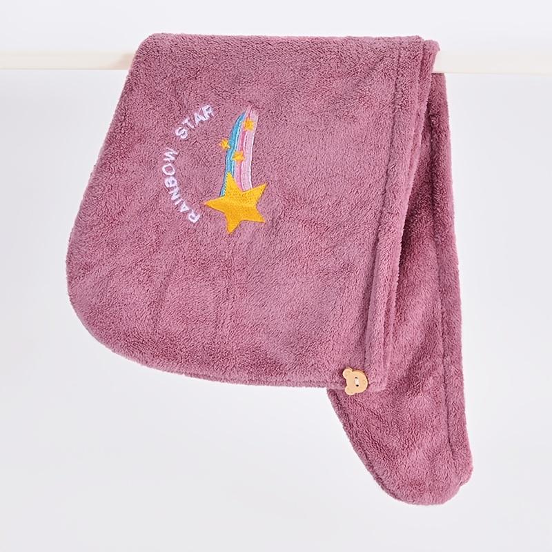 1PCS Magic Microfiber Shower Cap Embroidery Towel Bath Hats Dry Hair Cap Quick Drying Soft for Lady Turban Head