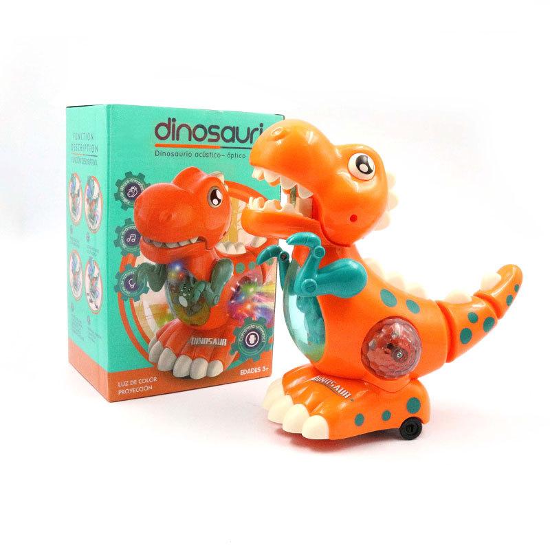 Dinosaur Toy Light Up Musical CrawlingTummy Time Montessori Sensory Interactive Electric Toys for Kids Birthday Gifts