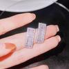 Korean Version Gentle Style Earrings for Women with Elegant and Luxurious Design, Simple Geometric Rectangular Accessories