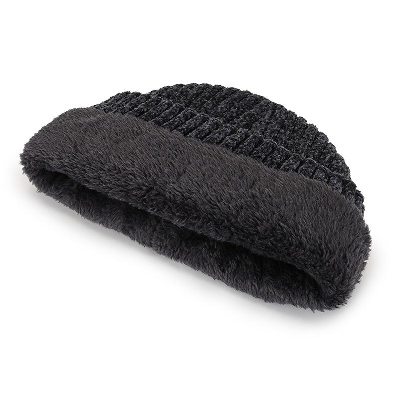 Cappello da uomo in pile lavorato a maglia, cappello in lana ciniglia con protezione per le orecchie, cappello da ciclismo invernale da esterno per giovani uomini, cappello termico
