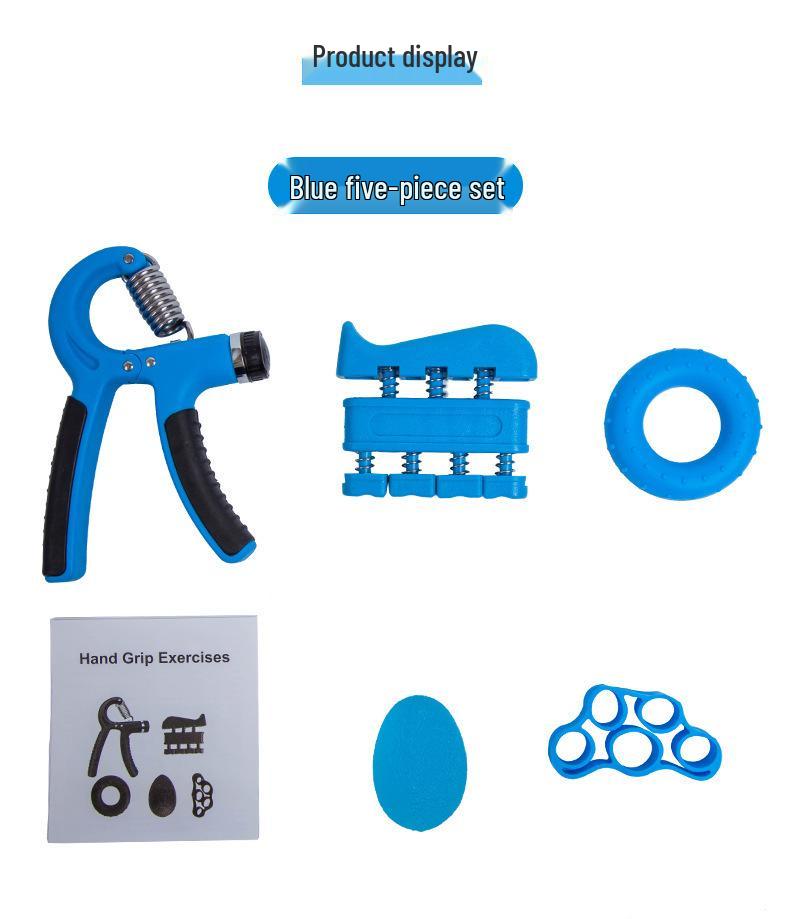 Adjustable Hand Gripper and Finger Exerciser Combo - 5-Piece Fitness Set