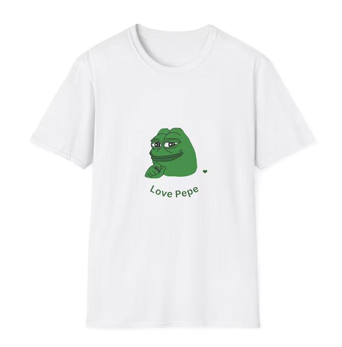 Новая футболка унисекс Крипто-мем Монета Пепе Лягушка Унисекс Мягкая футболка 2XL