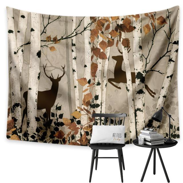 

Продажа лесной лось подвесная ткань гобелен цифровая печать фоновая декоративная ткань домашняя гостиная крытая сцена ткань 75x75cm30x30inch