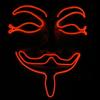 Led Light El Up Mask V For Vendetta Anonymous Guy Fawkes Costume Cosplay Props