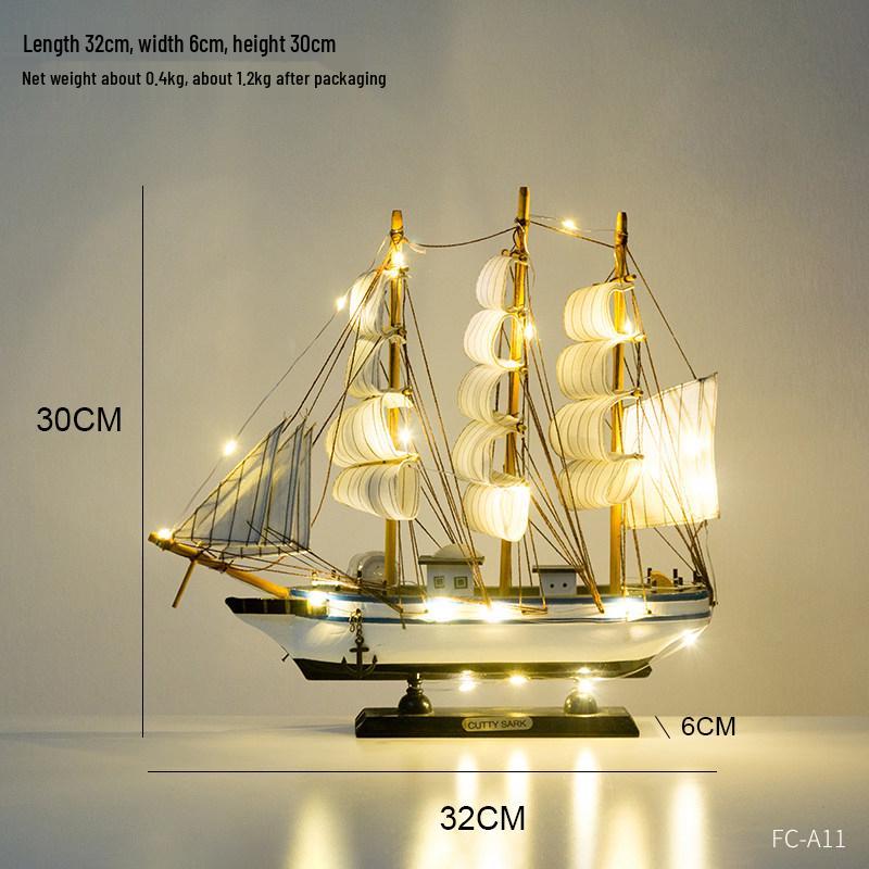Smooth Sailing Boat Model: Desktop & Bookshelf Ornament for Home Decor