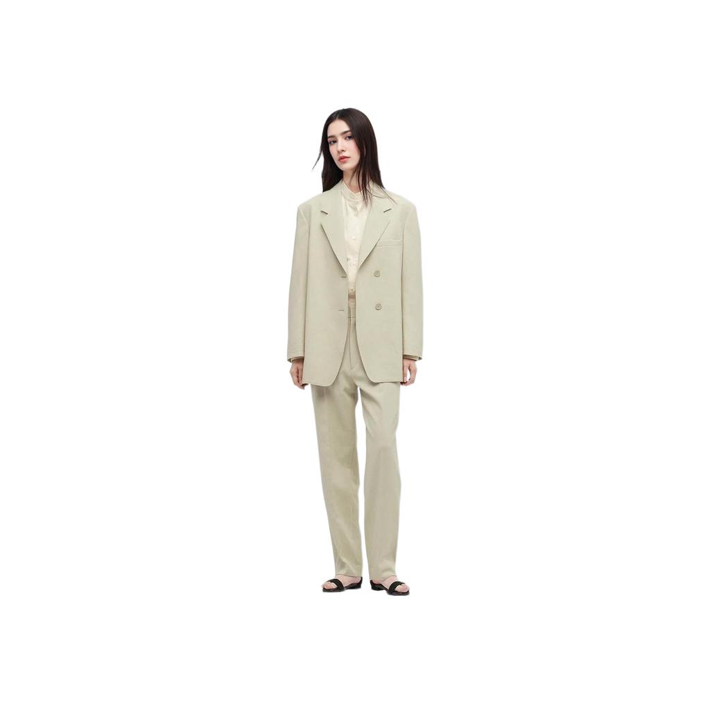 UNIQLO Casual Solid Color Suit Women suits Light-Green 447465-50