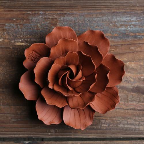 

Нематериальное культурное наследие, чистое ручная работа, подставка для благовоний в виде цветка красного цвета, курильница, керамические цветочные украшения