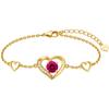 Silver 925 Bracelet, 24k Gold-plated, with a Fuchsia Crystal