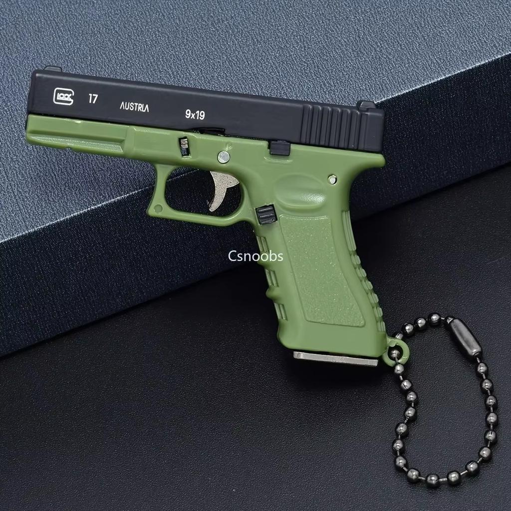 1:3 G17 Semi Alloy Pistol Keychain Gun Model Assemble Disassemble Toy Gun Weapon Party Gift for Adult Kids