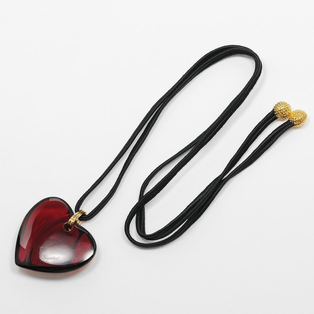 Baccarat heart Necklace crystal 29.5g Women Used