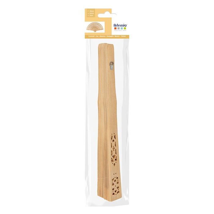 3 Natural Wooden Fans To Decorate 20 Cm