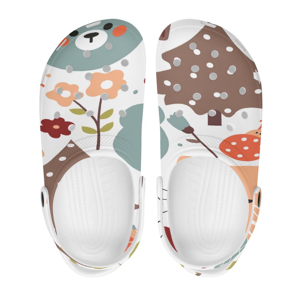 Color Print EVA Clogs Women Men Soft Comfort Slip On Ventilated Garden Shoes Beach Pool Bathroom Home Daily Shoes Home Use