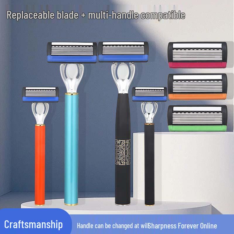 Men's Manual Razor with 7-Layer Blade Head
