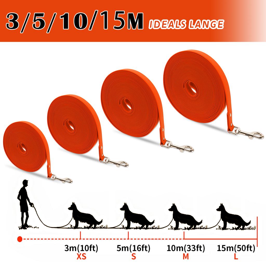Wasserdichte Hundeleine Lang Pvc Haustierleinen Leicht zu Reinigen Seil für Kleine Mittelgroße Große Hunde Spaziergang Training Leine 3m 5m10m 15m