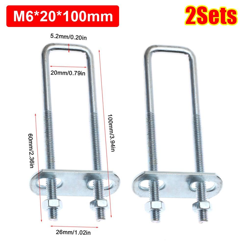 2Sets With Baffle Square Clamp Right Angle U-bolt Squa Bolt New Pipe U-clamp
