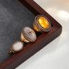 3 Pcs/set Vintage Oval Resin Finger Rings for Women Punk Geometric Gold Color Metal Ring Aesthetic Couples Jewelry Gifts