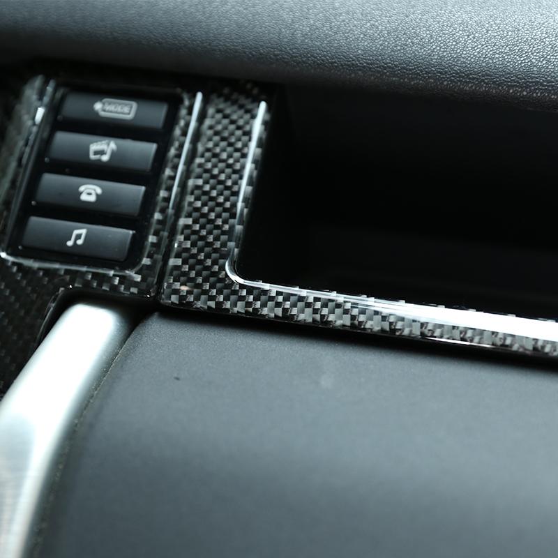 For Land Rover Discovery Sport 2015-2019 LHD Soft Carbon Fiber Car Passenger Dashboard Frame Trim Stickers Accessories