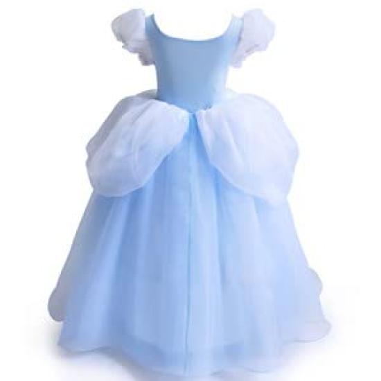 Princess Dress Set with and Blue [TYHTYM] Children's 4-Piece Tiara, Necklace, Gloves, 100-120cm (110, 2)