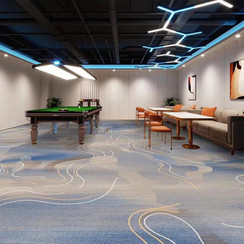 Luxury Printed Carpet for Hotel Billiard, Game, and Recreation Rooms – Wall-to-Wall Hallway and Private Room Flooring