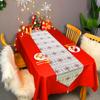 Christmas Table Runner  Vintage Polyester Tassel Triangle Snowflake Party Wedding Kitchen Table Fabric Home Coffee Table Decor