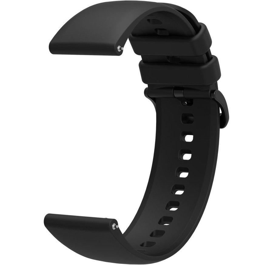 Universal Silicone Strap 22mm, Smooth, Black