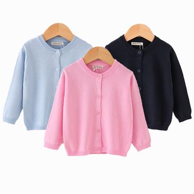 Herbst Mädchen Kleidung Baby Freizeit Strickjacke Einfarbig Lochmuster Jungen Weiche Mäntel Kinder Pullover Kleinkind Strickjacken Langarm