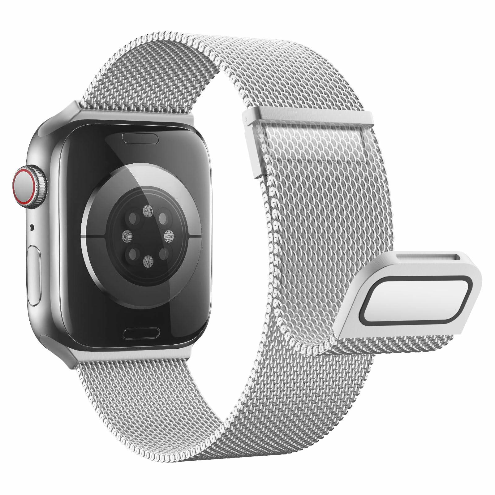 

Silver Metal Strap for Apple Watch Series 10 Ultra 9 8 7 SE 6 5 4 3 2 1 46mm 49mm 45mm 44mm 42mm Magnetic Closure Milanese Watch Band A