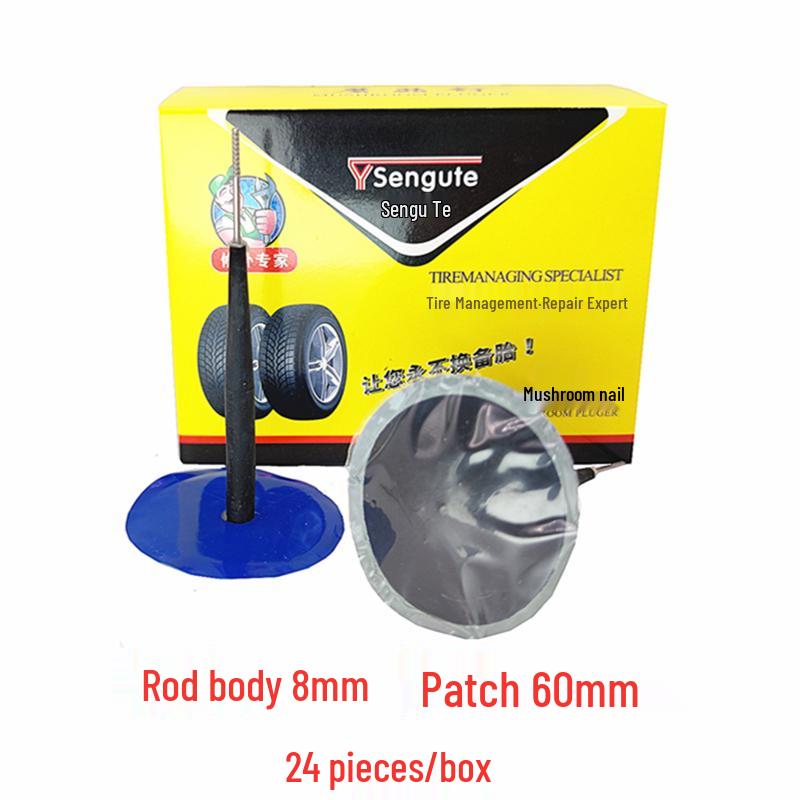 Mushroom Nail Tire Repair Plug & Patch Set for Vacuum Tires (3mm, 4.5mm, 6mm)