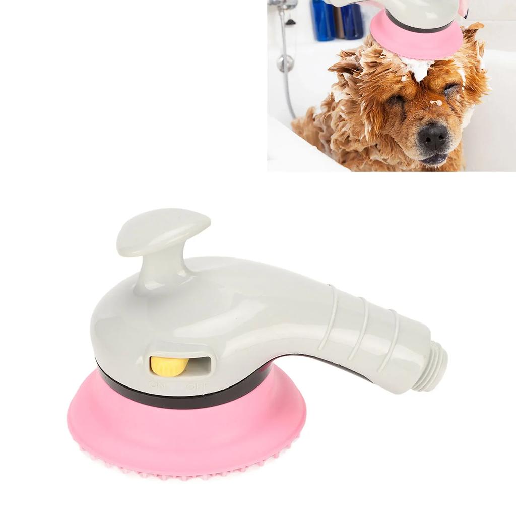 Pet Shower Head Brush With Switch Universal Soft Teeth Massage Dog Shower Head Bath Brush With Ergonomic Handle