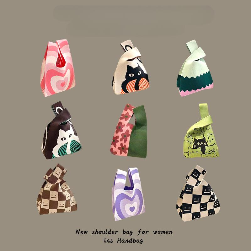 Сумка-тоут Женская вязаная шерстяная сумка-ведро Легкая сумка через плечо с баской — фото 10