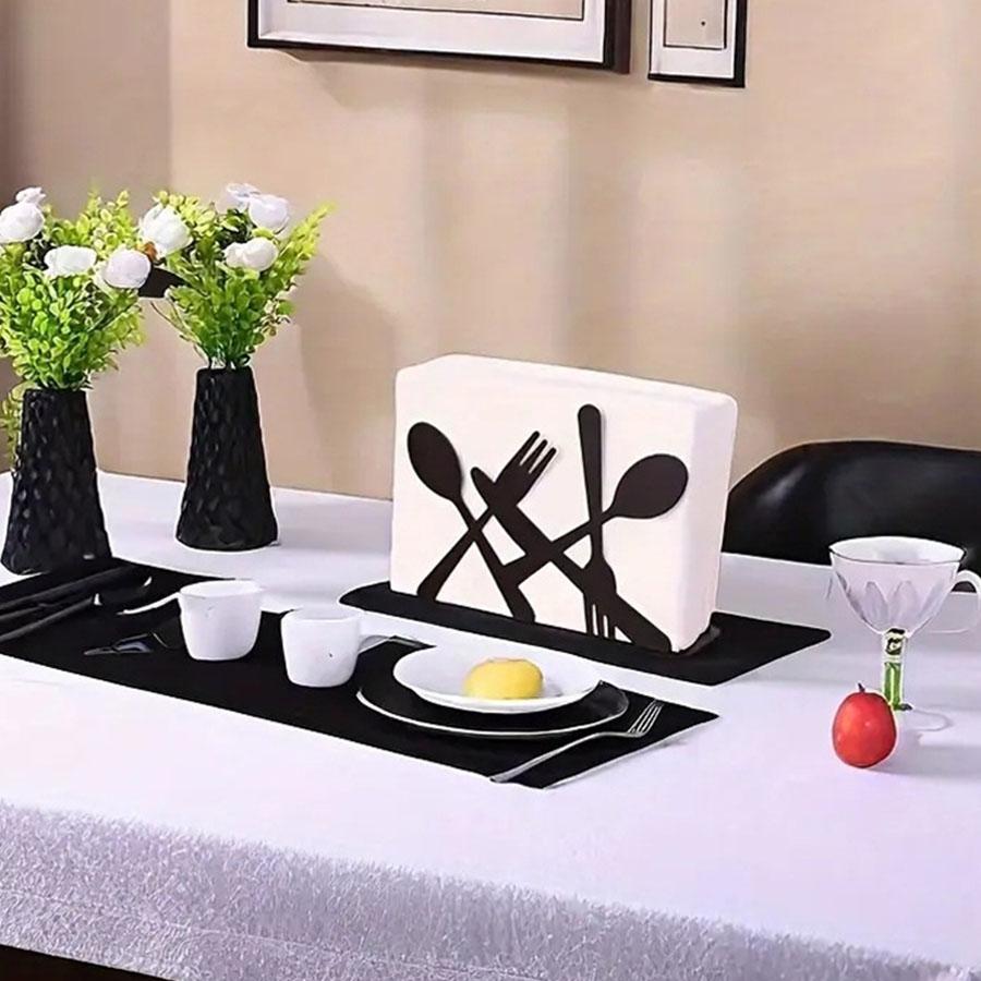 Iron Vertical Napkin Holder, Tabletop Tissue Dispenser Stand for Cafe Hotel Restaurant Dining Table