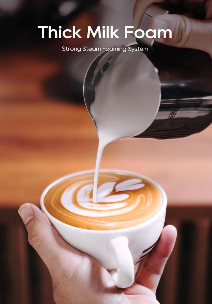 New HiBREW H10B Espresso Coffee Machine, 20Bar Extraction Pressure, Semi-Automatic, Adjustable Temperature & Cup Volume