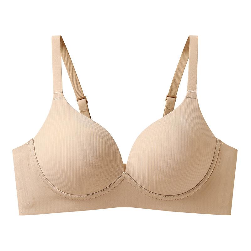 Striped cup surface, liquid foundation shows large and seamless, women pull anti-sagging cup bra