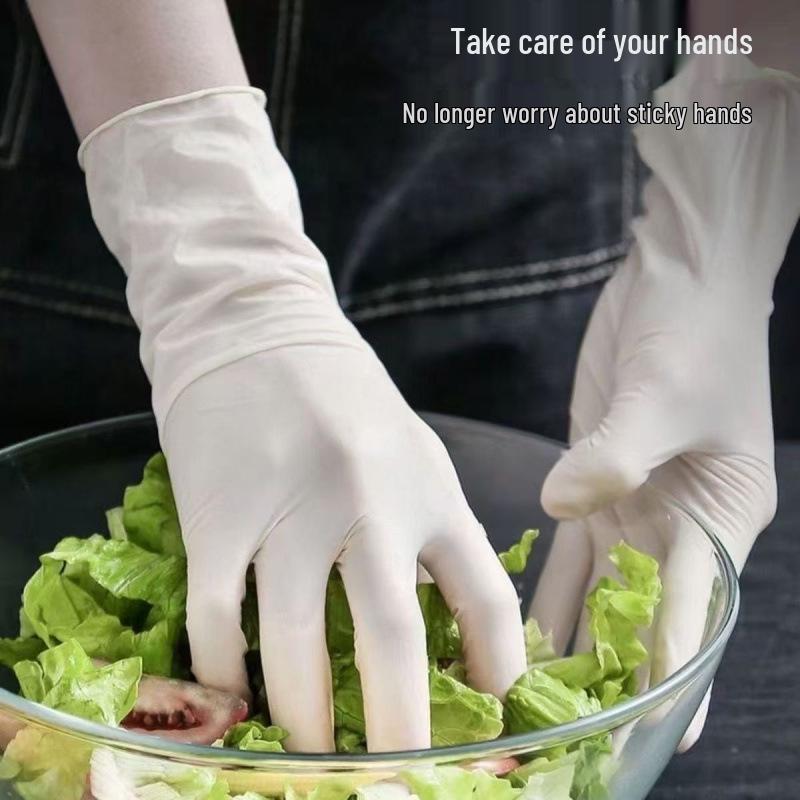 Extra Long Durable Nitrile Gloves: Food Grade, Waterproof, Wear-Resistant, Thickened for Dishwashing