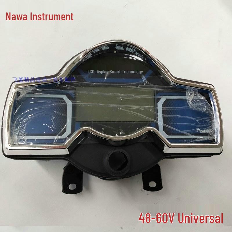 Universal LCD Electric Tricycle Dashboard: 60V/48V/72V Battery Level, Speed, and Mileage Display