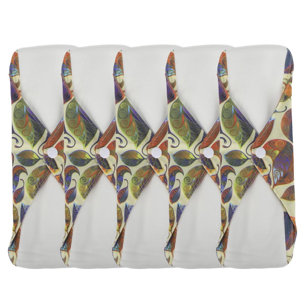 5pcs Washable Menstrual Pads Breathable Pure Cotton Resuable Sanitary Towels Menstrual Absorbent