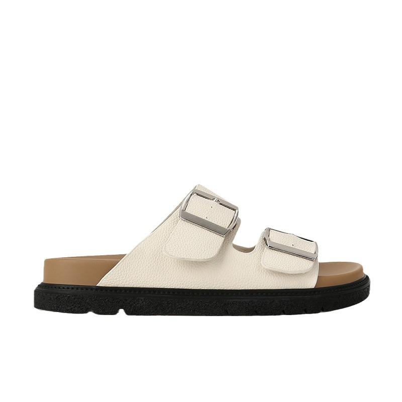 Grape mother studiolee word with square buckle thick bottom Birken slippers women's summer wear flat bottom Birken sandals