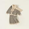 Childrens Striped Knit Threepiece Set With Long Sleeve Pants For Toddler Girls