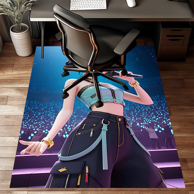 1pc KPop Demon Hunters ZOEY3 Design Printed Area Rug Carpet for Bedroom Living Room Home Decor Rugs Mat Non Slip Mat Rug for Bedside