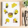 50 Pcs Bee Stickers Cute Cartoon Yellow Vinyl Waterproof Bee Animal Stickers for Water Bottles, Laptop, Package, Luggage