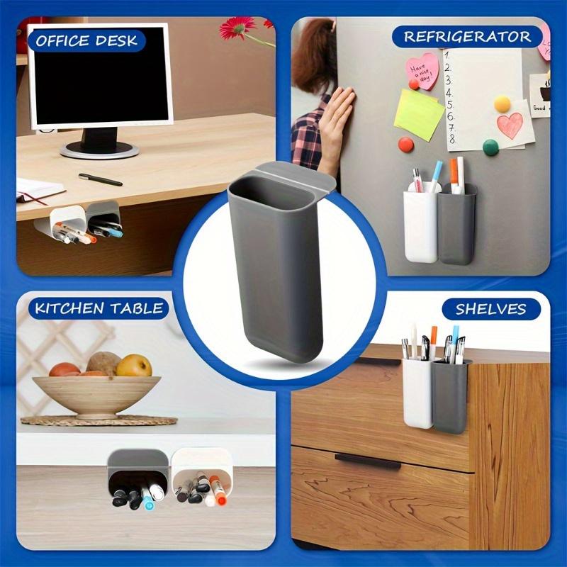 1 Stiftehalter für den Schreibtisch, Stiftebox zum Anclipsen, selbstklebendes Bürozubehör, Schreibtisch-Organizer-Set