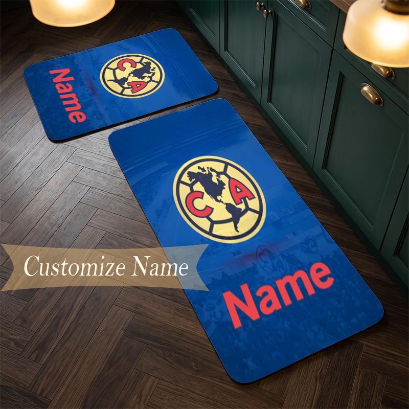 Club America (5) Customize Name Flannel Kitchen Mat Soft Non-Slip Kitchen Floor Runner Rug for Home Kitchen Decor