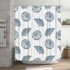 Seashell-themed shower curtain with marine life design waterproof fabric for bathroom decor accessories