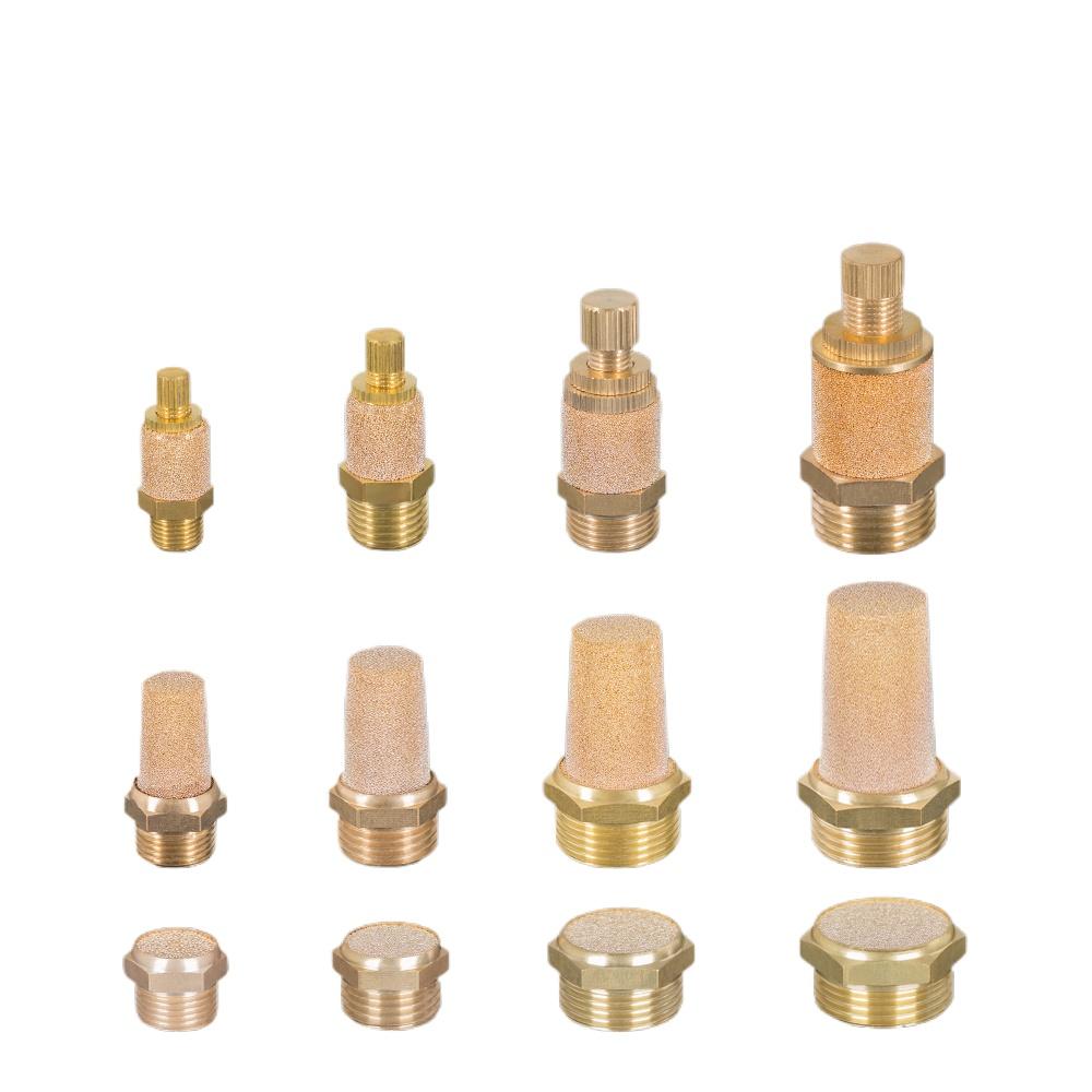 1/2" 3/4" 1" 1-1/4" 1-1/2" 2" BSPP Male Flat / Tall Air Pneumatic Muffler Brass Pipe Fitting Use In Air Compressor