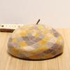 Women Retro Wool Plaid Plain Beret Hat Cap Winter French Beanie Casual Warm Hat