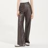 Ta Tu Autumn/Winter Maillard Loose Wide-Leg Straight Leather Pants