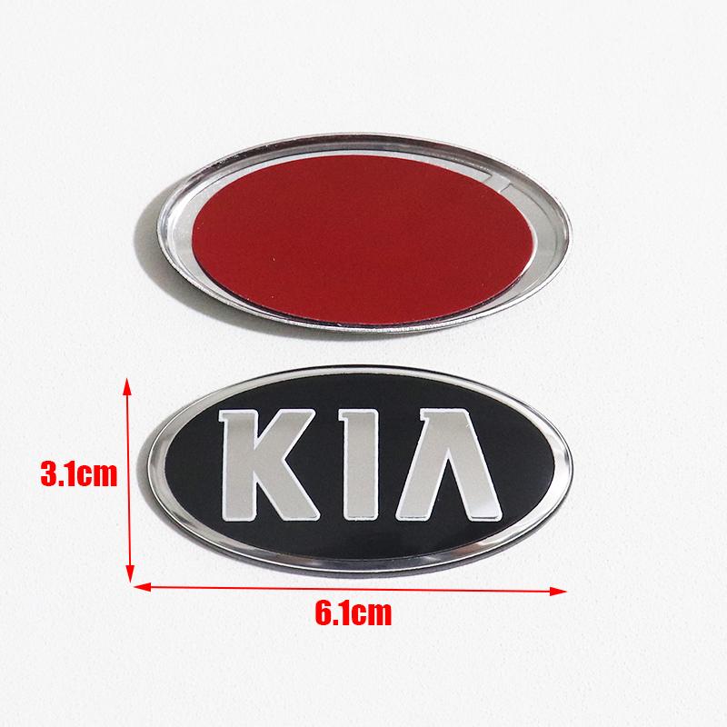 AABJC1 1pcs aluminum 3D overlay steer wheel emblem Sticker Car Steering Wheel Car Interior Emblem Car styling Accessories For KIA