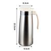 Stainless Steel Water Jug with Handle Mix Drinks Juice Jar Teapot Iced Beverage Dispenser for BBQ Home Summer Restaurant Kitchen